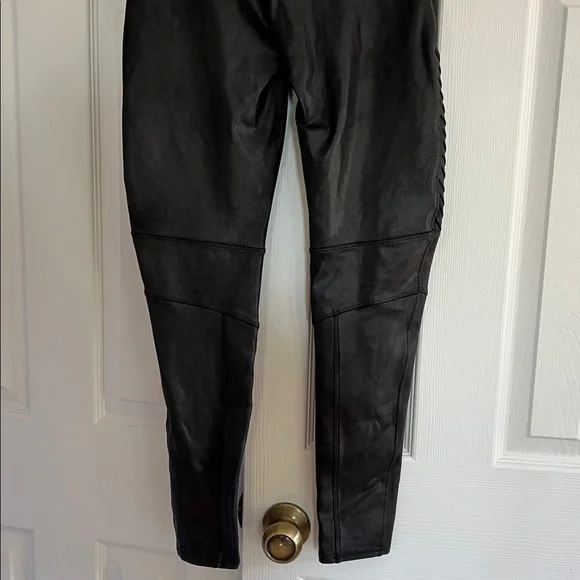 Spanx Faux Leather Moto Leggings in Black Size XL - Picture 11 of 17
